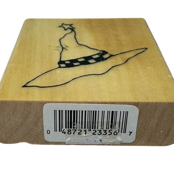 Whimsical Witch Hat Rubber Stamp Wood Mount By Anitas 3x3 Inches Halloween - Picture 4 of 7